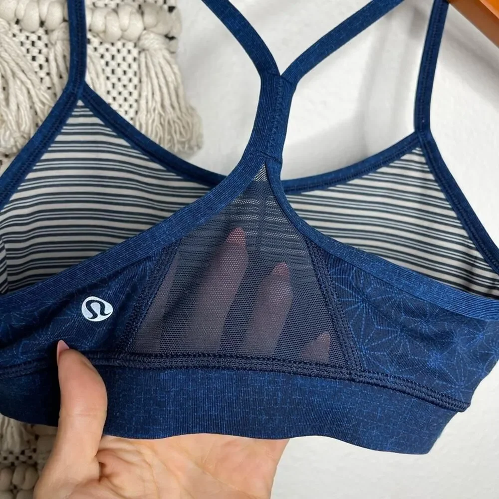 Lululemon Flow Y Bra IV Sashico Star / Cross Inkwell Rugged Blue